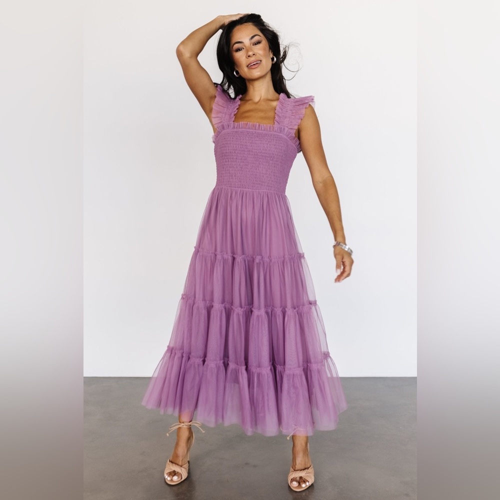 Smocked Orchid dress, L